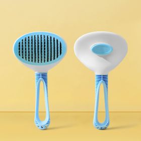 Pet Hair Removal Comb Design (Option: Blue-Coarse needle comb-19x10cm)