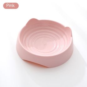 New Plastic Ear Thread Pet Bowl (Option: Large Size-Pink)