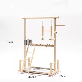 Bird Playground Interactive Platform Stand Pole Solid Wood Frame (Option: No.6)