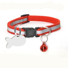 Nylon Reflective Collar Cat (Option: Red-XS)