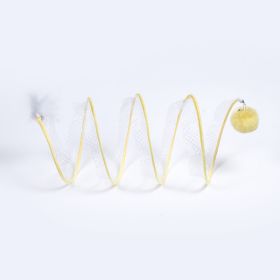 Cat Tunnel Toy Foldable Storage S-type (Option: Small Size & Yellow Pompon)