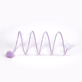 Cat Tunnel Toy Foldable Storage S-type (Option: Small Purple Pompon)