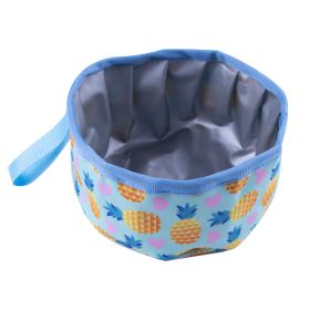 Oxford Cloth Outdoor Portable Folding Food Basin (Option: Yellow Pineapple)