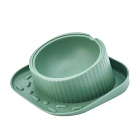 Pet Ceramic Eating Bowl Wide Mouth Neck Protection Pet Products (Color: Green)