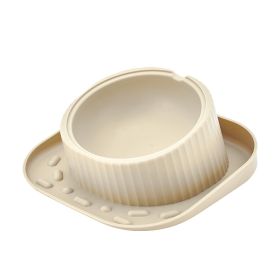 Pet Ceramic Eating Bowl Wide Mouth Neck Protection Pet Products (Color: Yellow)