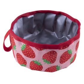 Oxford Cloth Outdoor Portable Folding Food Basin (Option: Red Strawberry)