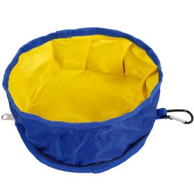 Portable Folding Outdoor Waterproof Oxford Cloth Easy To Clean Dog Bowl (Color: Blue)