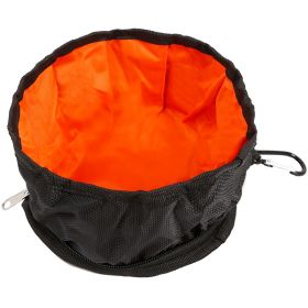 Portable Folding Outdoor Waterproof Oxford Cloth Easy To Clean Dog Bowl (Color: Black)