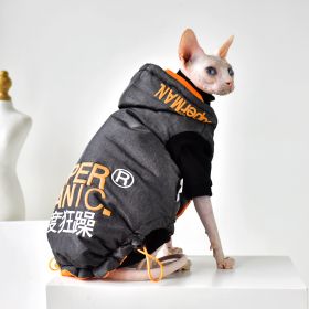 Hairless Cat Clothing With Winter Coat (Option: Black-M)