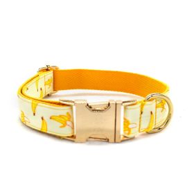 Tow Rope Collar Pet Supplies Gold Metal Buckle (Option: Yellow-Dog pen-M)