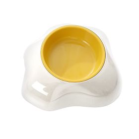 Egg-shaped Pet Bowl Drinking Water Single Bowl Double Bowl Dog Bowls Cute Pet Feeding Bowl Egg Yolk Shaped Food And Water Elevated Bowl Feeder (Option: Single Bowl)